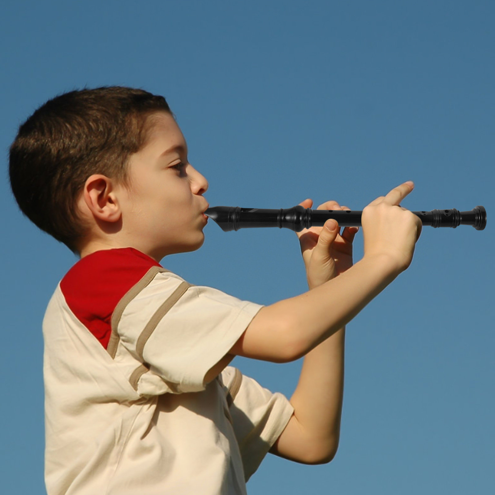 Soprano Recorder Plastic - 8 Delikli Soprano Flüt, Siyah Şeffaf